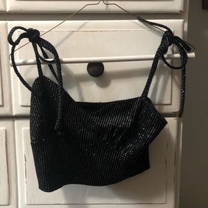 Black sparkly crop top!